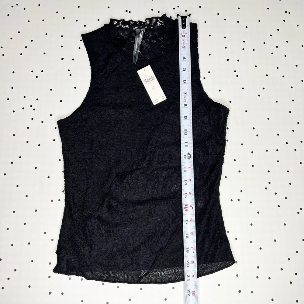 🖤 Anthropologie 🖤 Lace Mock Neck Tank Black NEW - Picture 9 of 14